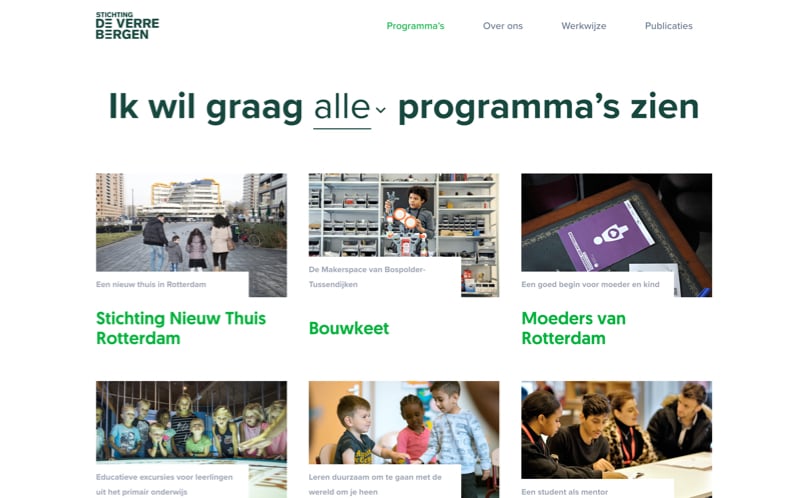 Screenshot van Stichting De Verre Bergen